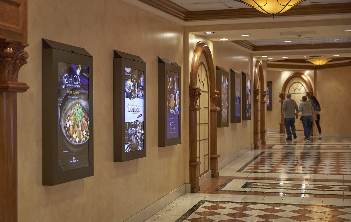 Ad Art Sign Co., AdArt, Full Service Signage, LED Lighting, Digital Signage,Hospitality, Signage, Enclosed Cabinets with LCD Displays, The Venetian Resort & Casino, Las Vegas, NV